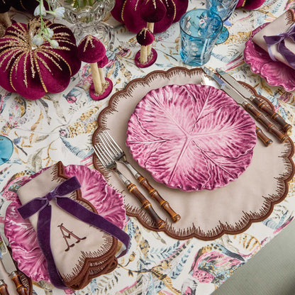 Taupe & Chocolate Isabella Placemats & Napkins (Set of 4)