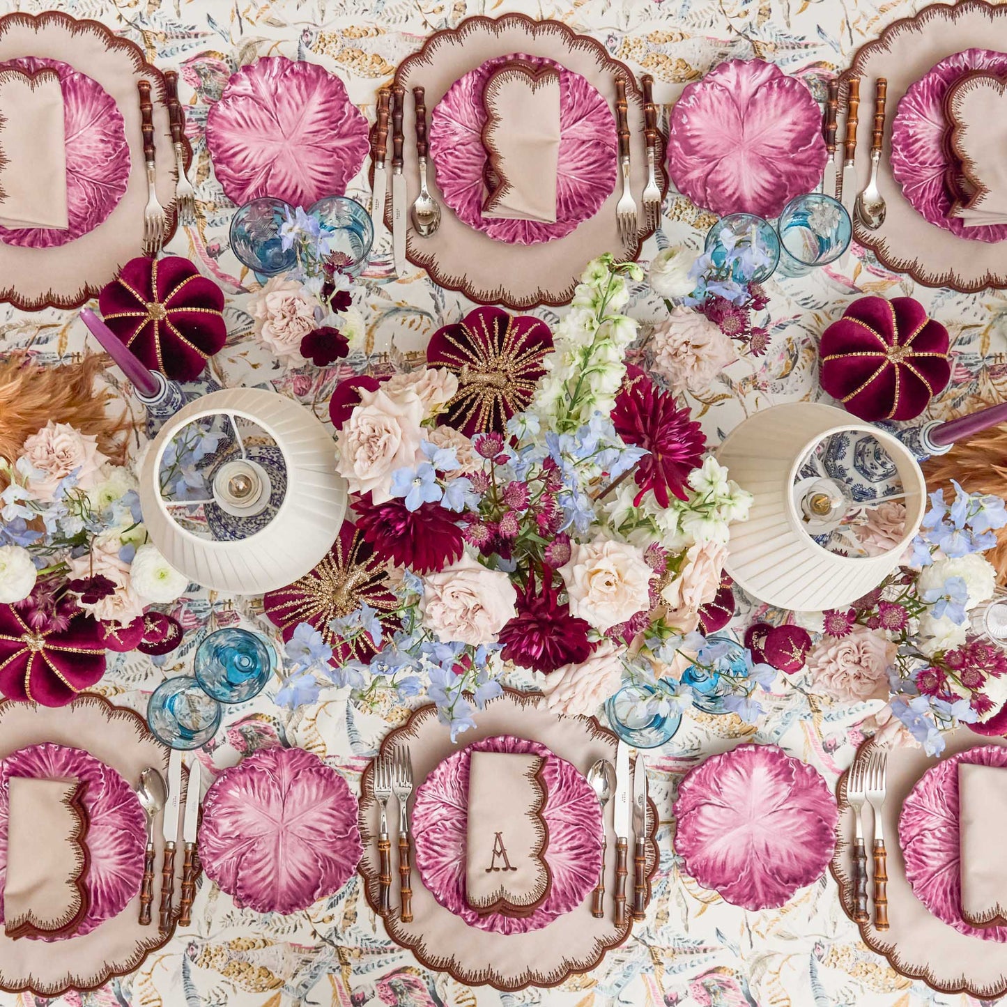 Taupe & Chocolate Isabella Placemats & Napkins (Set of 4)