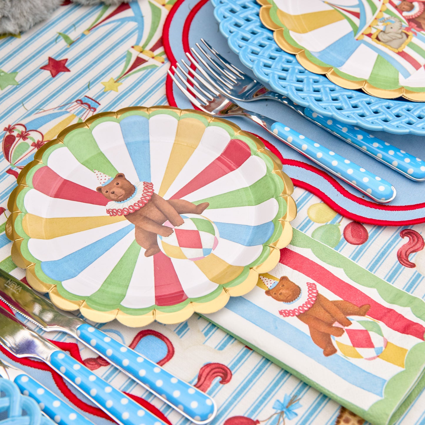 Circus Party Paper Plate & Napkin Set
