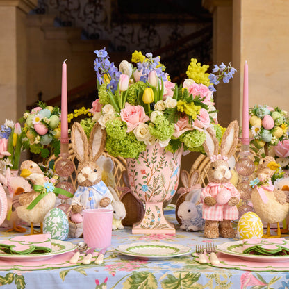 Pink Small Chinoiserie Tole Urn Vase