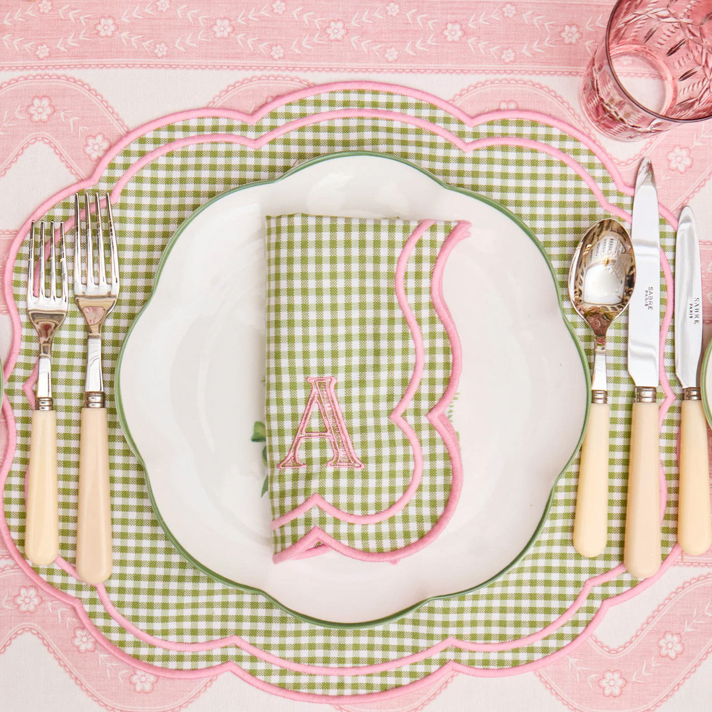 Green & Pink Eloise Gingham Napkins (Set of 4)