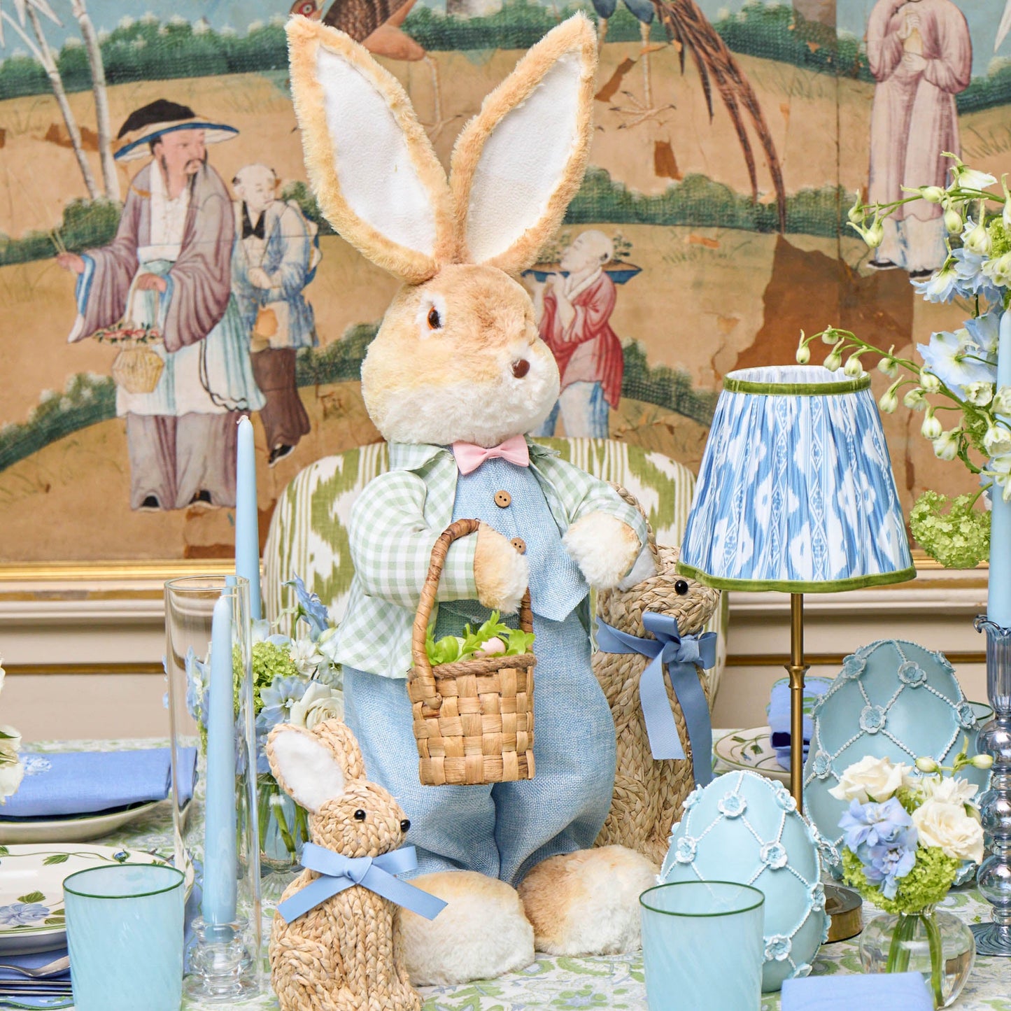 Large Mr. & Mrs. Rabbit in Blue (Pair)