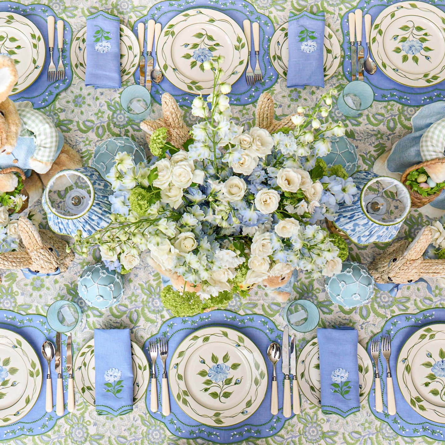 Blue Rose Bud Dinner Plate