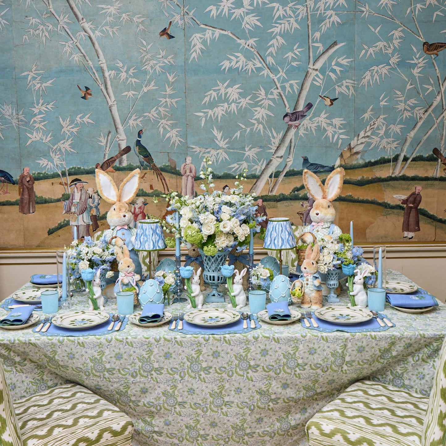 Blue Tulip Glasses (Set of 4)