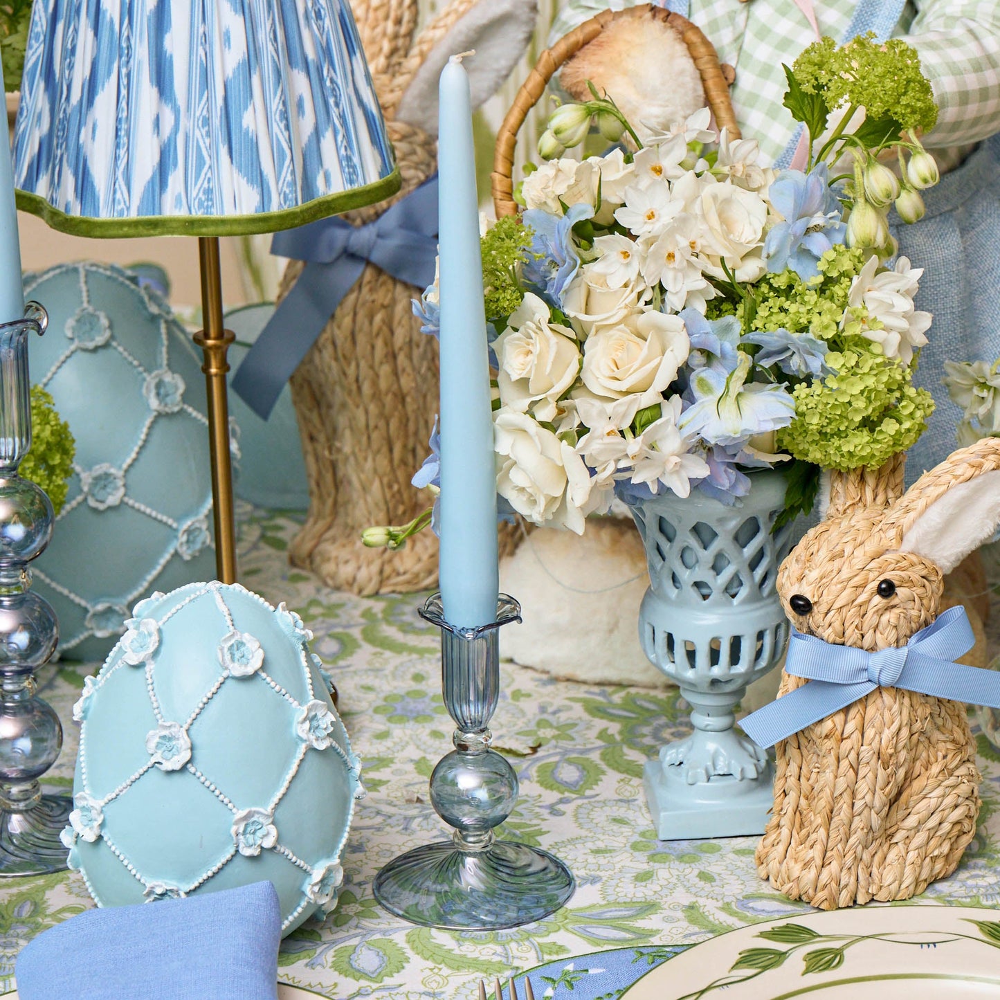 Blue Small Eden Candle Holders (Pair)