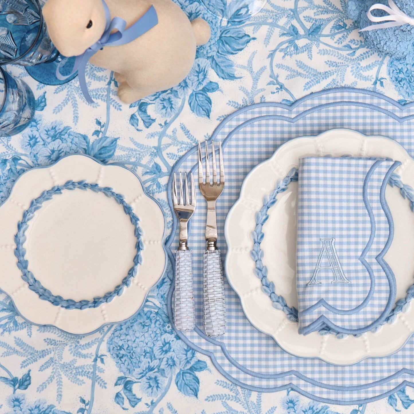 Blue Lady Isabella's Garden Tablecloth