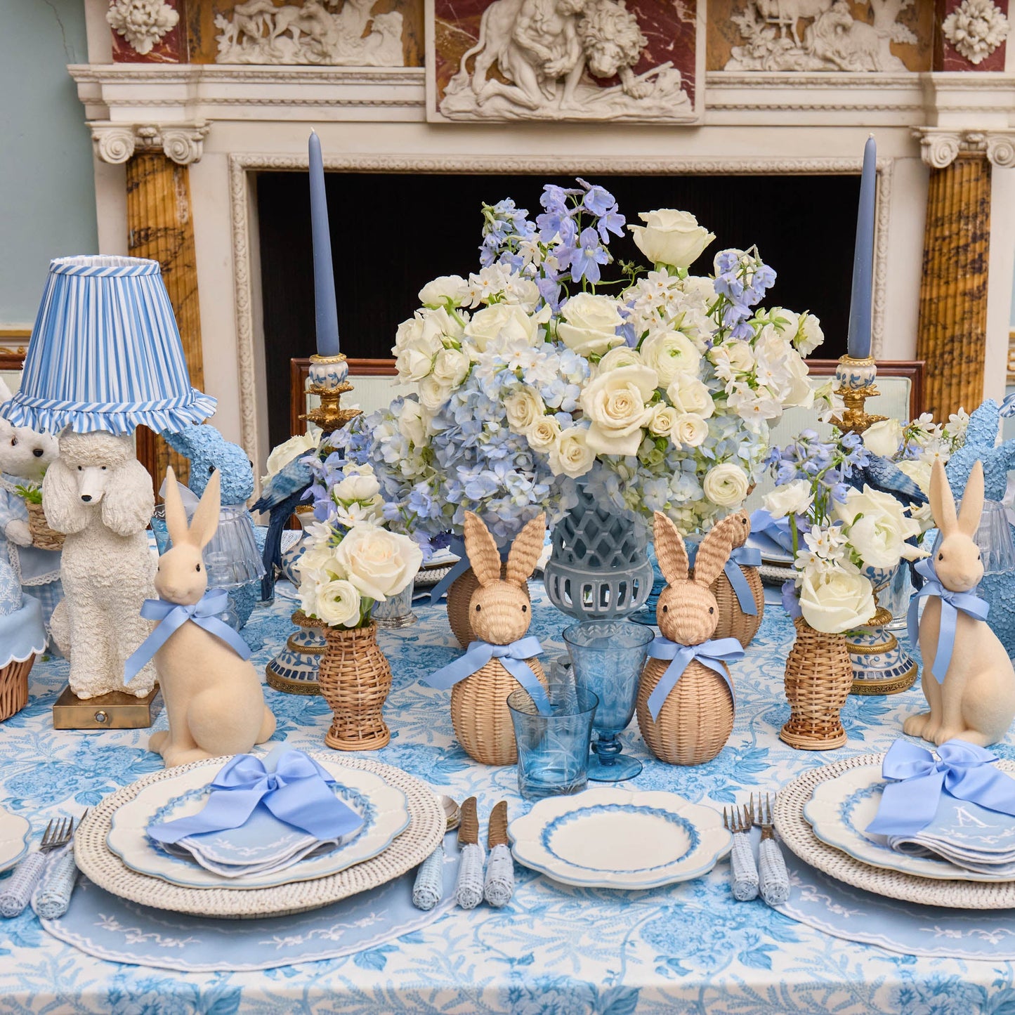 Small Adelaide Soft Blue Lattice Urn Vase