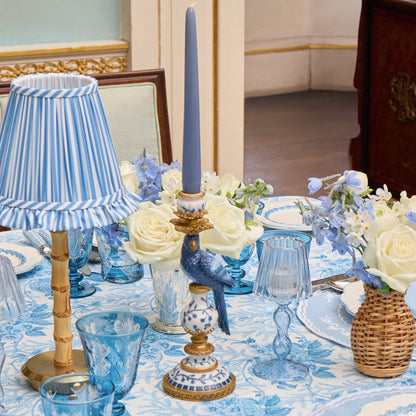 Blue Parrot Candle Holders (Pair)