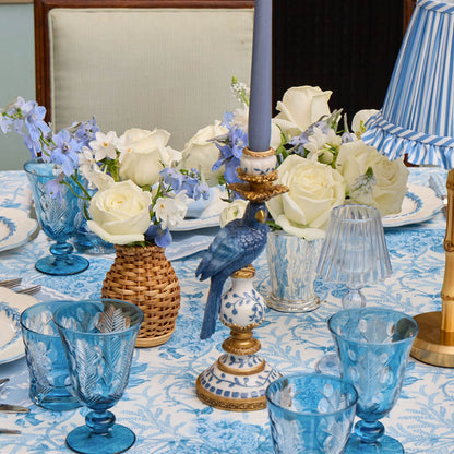 Blue Parrot Candle Holders (Pair)