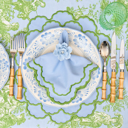 Blue & Green Lily Napkins (Set of 4)
