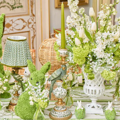 Olive Green Parrot Candle Holder Set