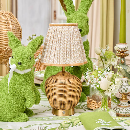 Rattan Ursula Rechargeable Lamp with Putty Lotus Shade (18cm)