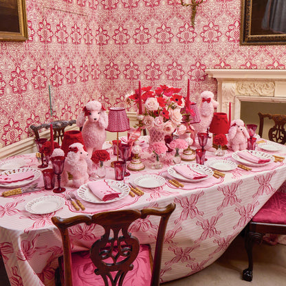 Pink & Red Fifi Poodle Linen Napkins (Set of 4)