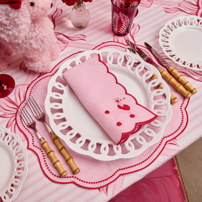 Pink & Red Eloise Linen Placemats (Set of 4)