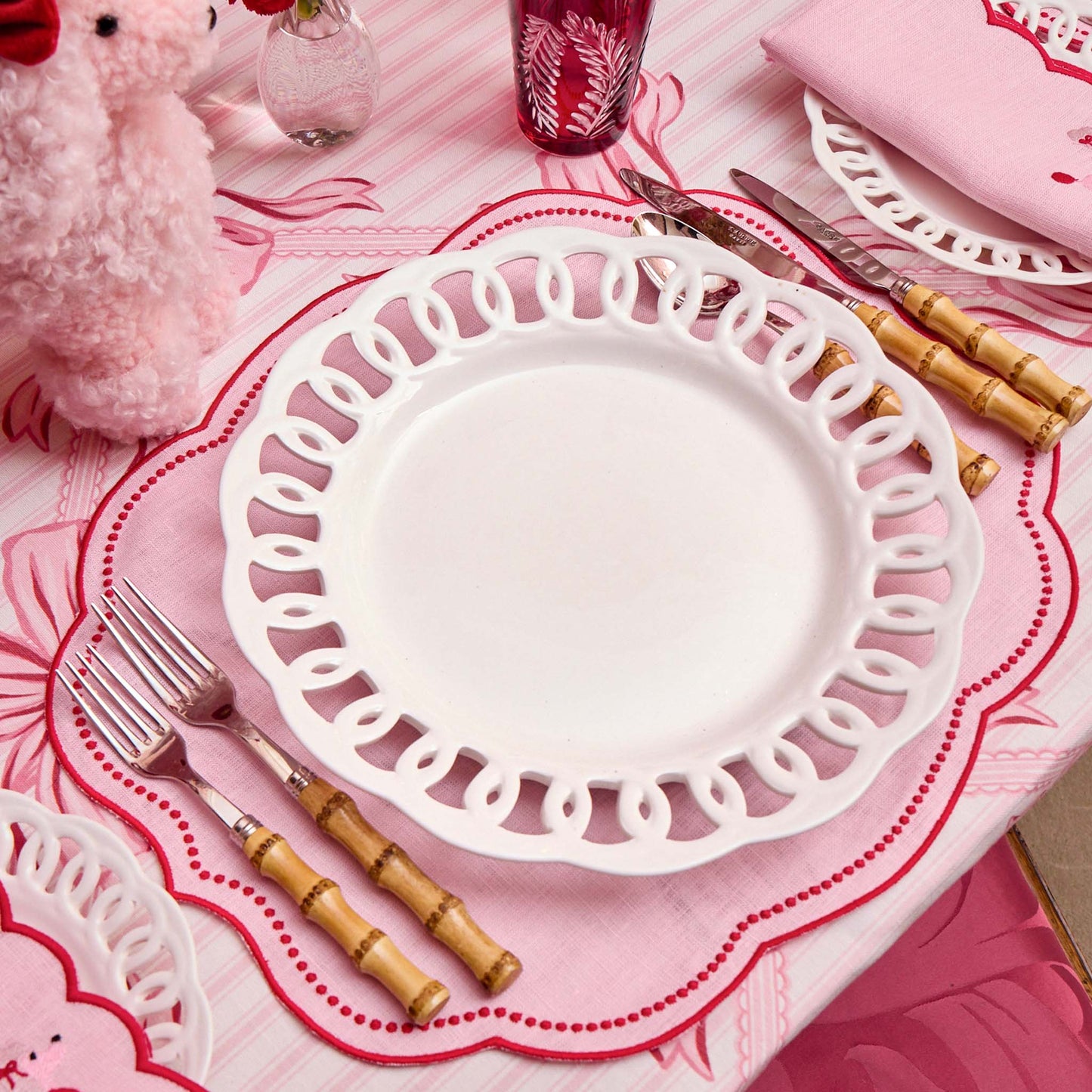 Pink & Red Eloise Linen Placemats (Set of 4)