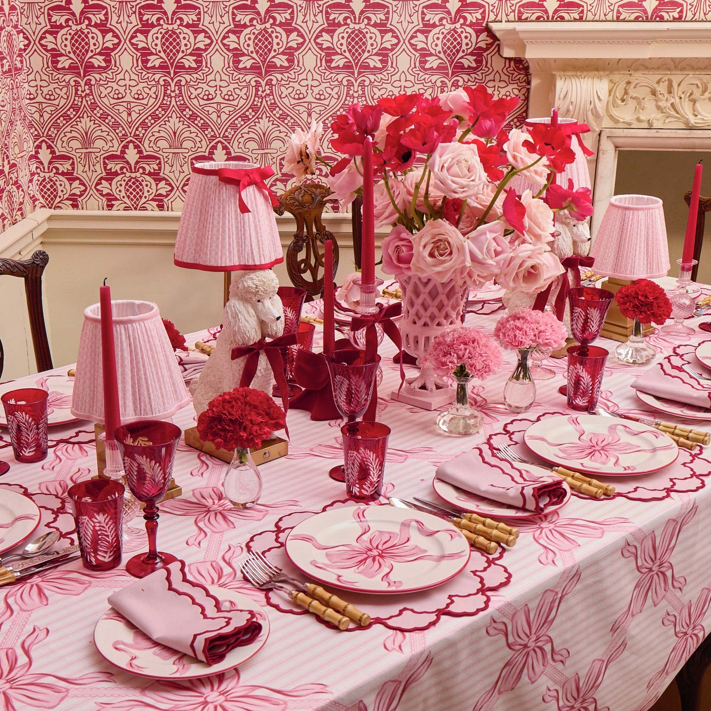 Pink & Red Lily Placemats (Set of 4)