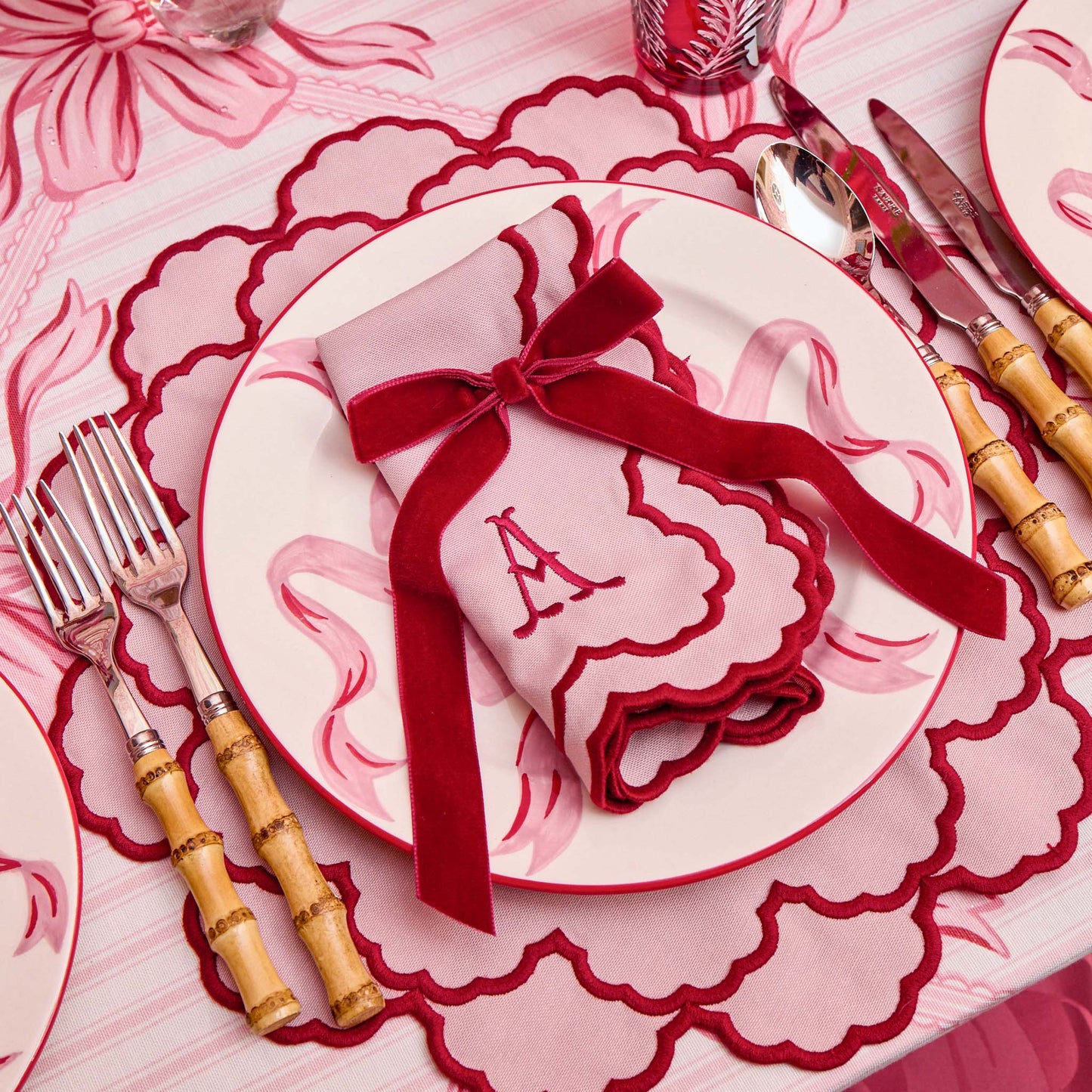 Ruby Red Velvet Bows (Set of 4) - 20cm