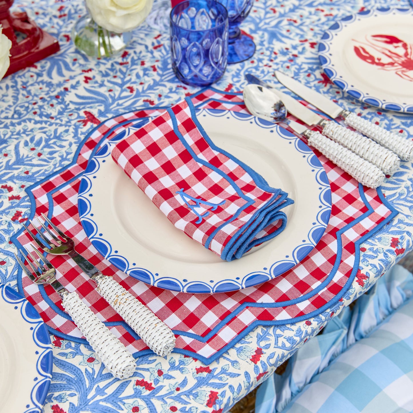 Red Gingham Felix Napkins (Set of 4)