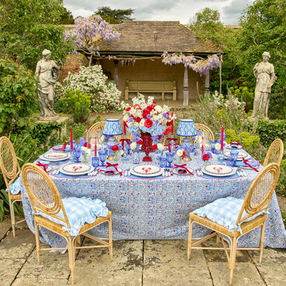 Blue Lobster Embroidered Linen Napkins (Set of 4)