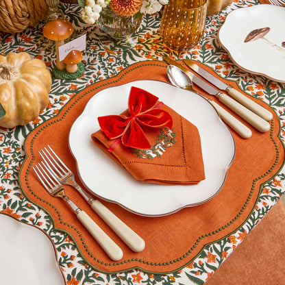Orange & Green Eloise Linen Placemats (Set of 4)