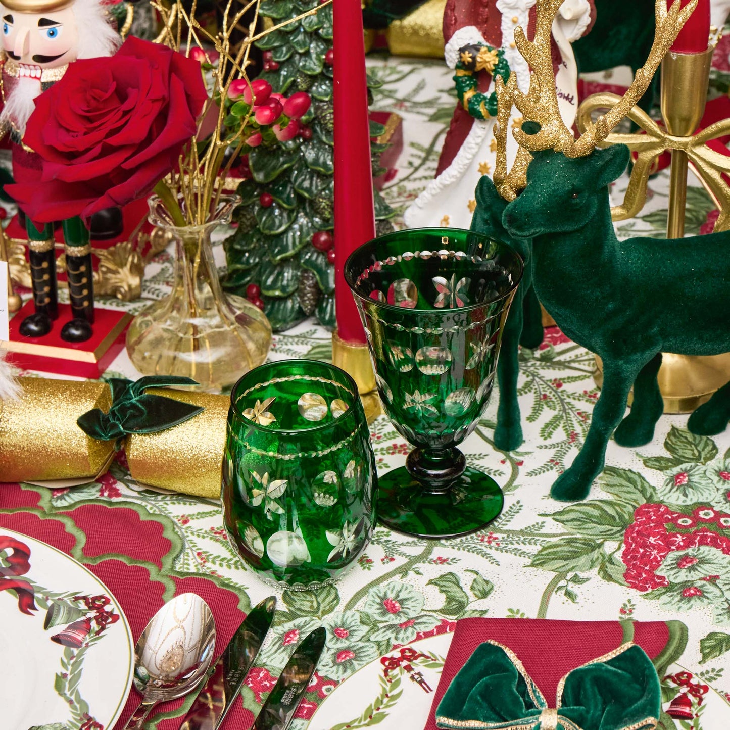 Emerald Anita Engraved Water Glasses (Set of 4)