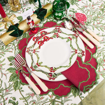 Red & Green Lady Isabella's Garden Tablecloth