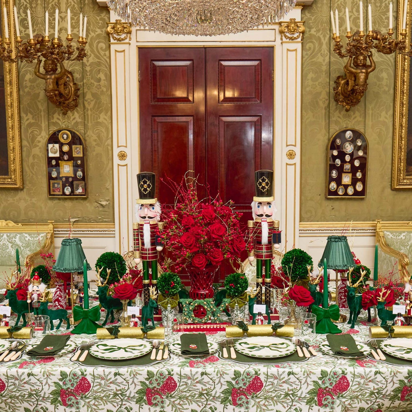 Red & Green Lady Isabella's Garden Tablecloth