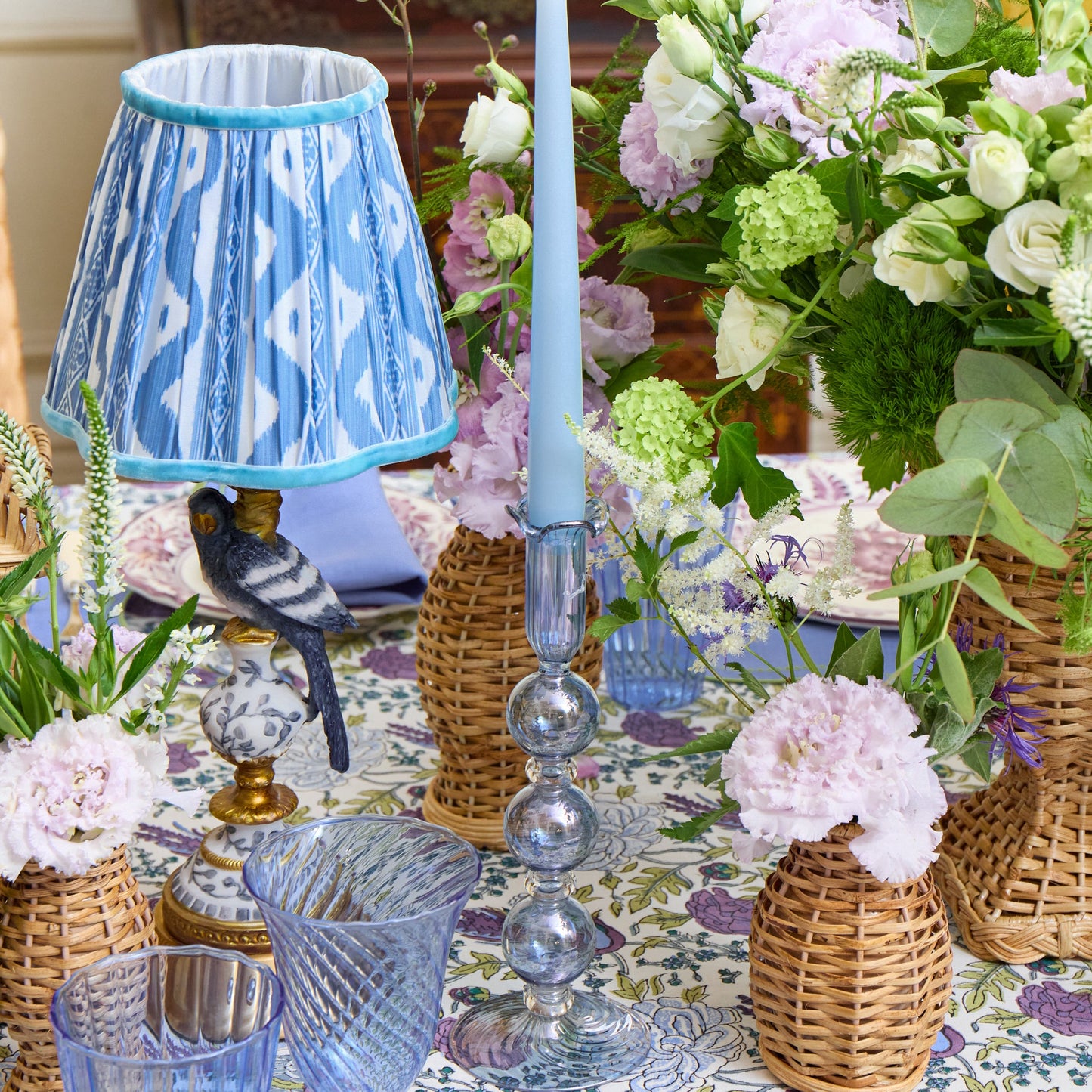 Blue Eden Candle Holders (Pair)
