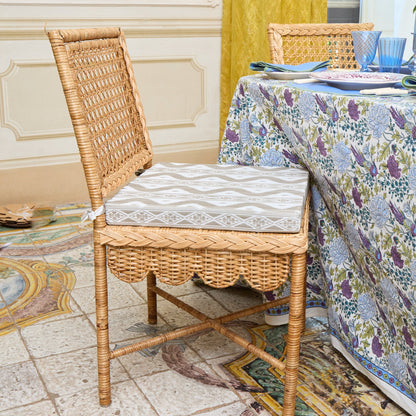 Putty Ikat Seat Pad Cushion