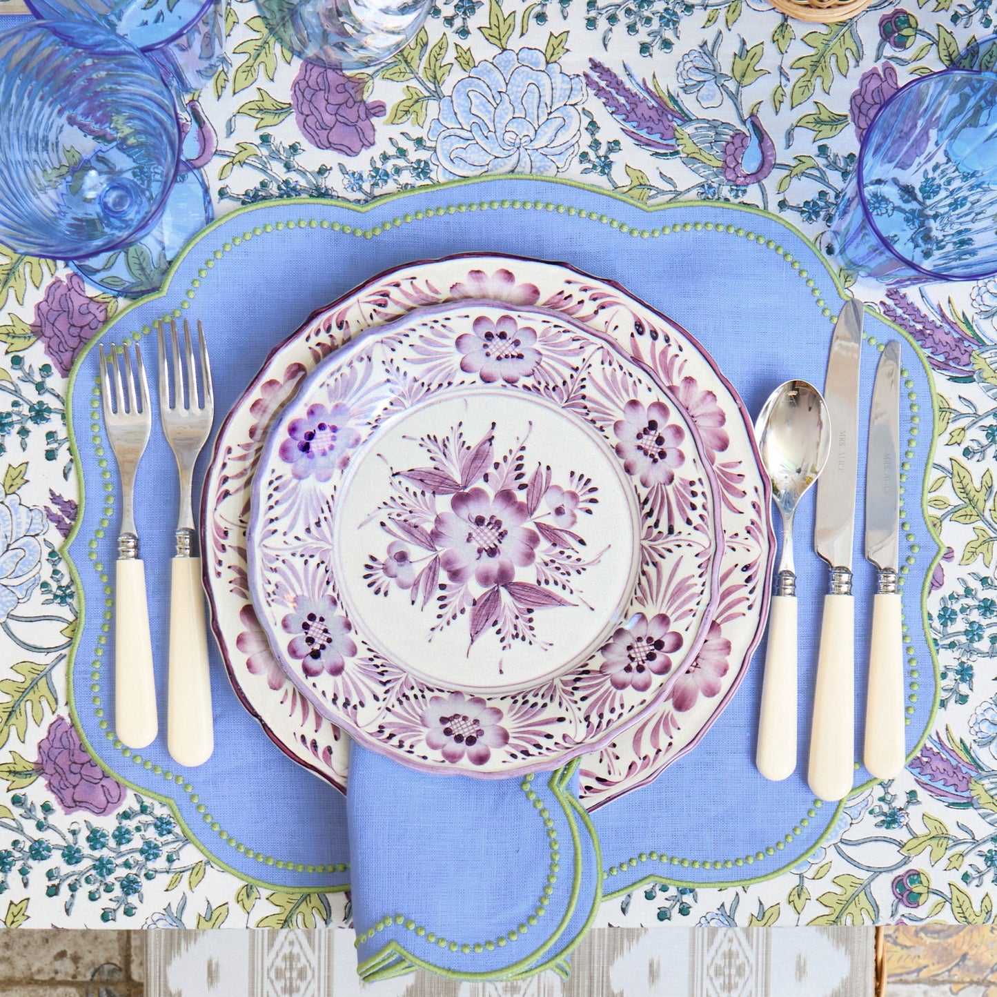 Bluebell & Green Eloise Linen Placemats (Set of 4)