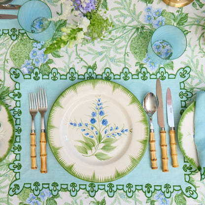 Blue & Green Sophia Waxed Placemats & Napkins (Set of 4)
