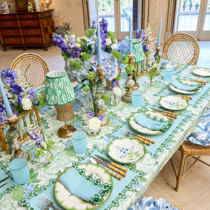 Blue & Green Sophia Waxed Placemats & Napkins (Set of 4)