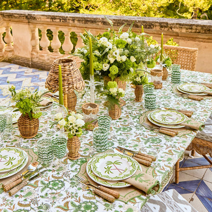 Sand & Green Celestria Placemats & Palm Tree Napkins (Set of 4)