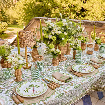 Sand & Green Celestria Placemats & Palm Tree Napkins (Set of 4)