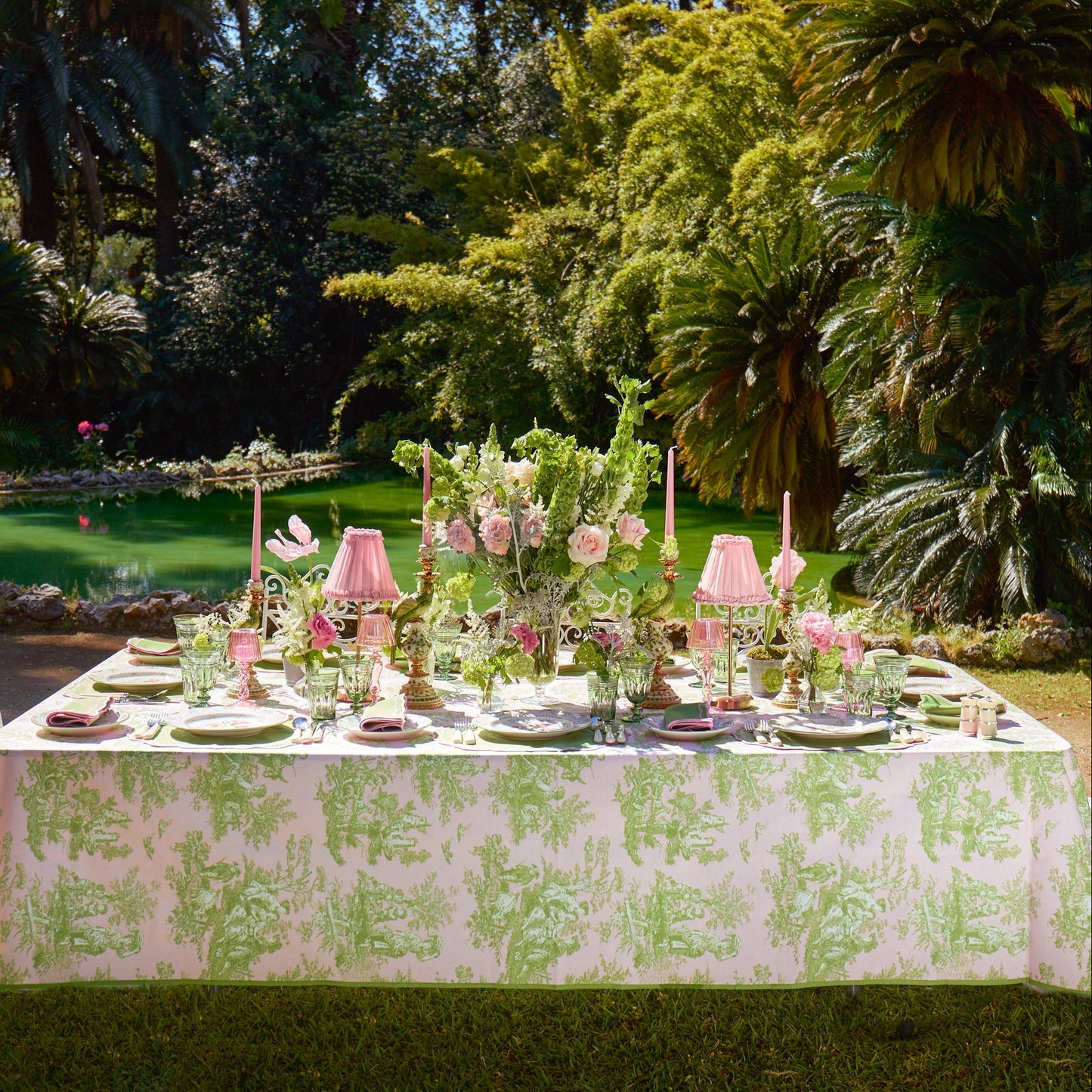 Pink & Green Santa Kristina Dinner Plate