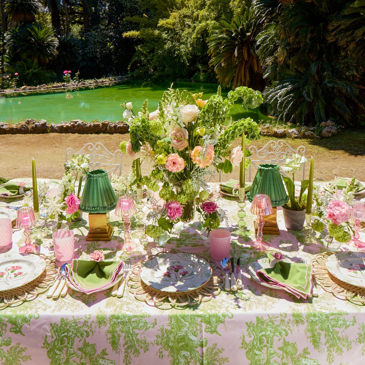 Pink & Green Santa Kristina Dinner Plate