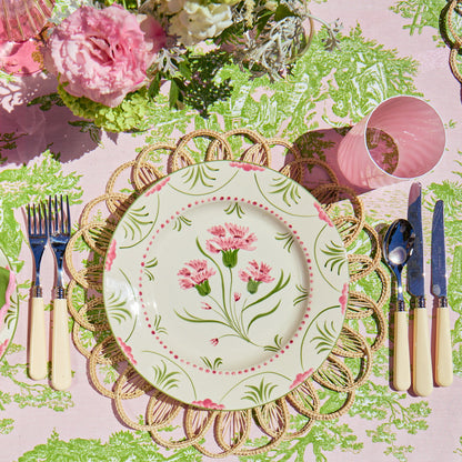 Pink & Green Santa Kristina Dinner Plate