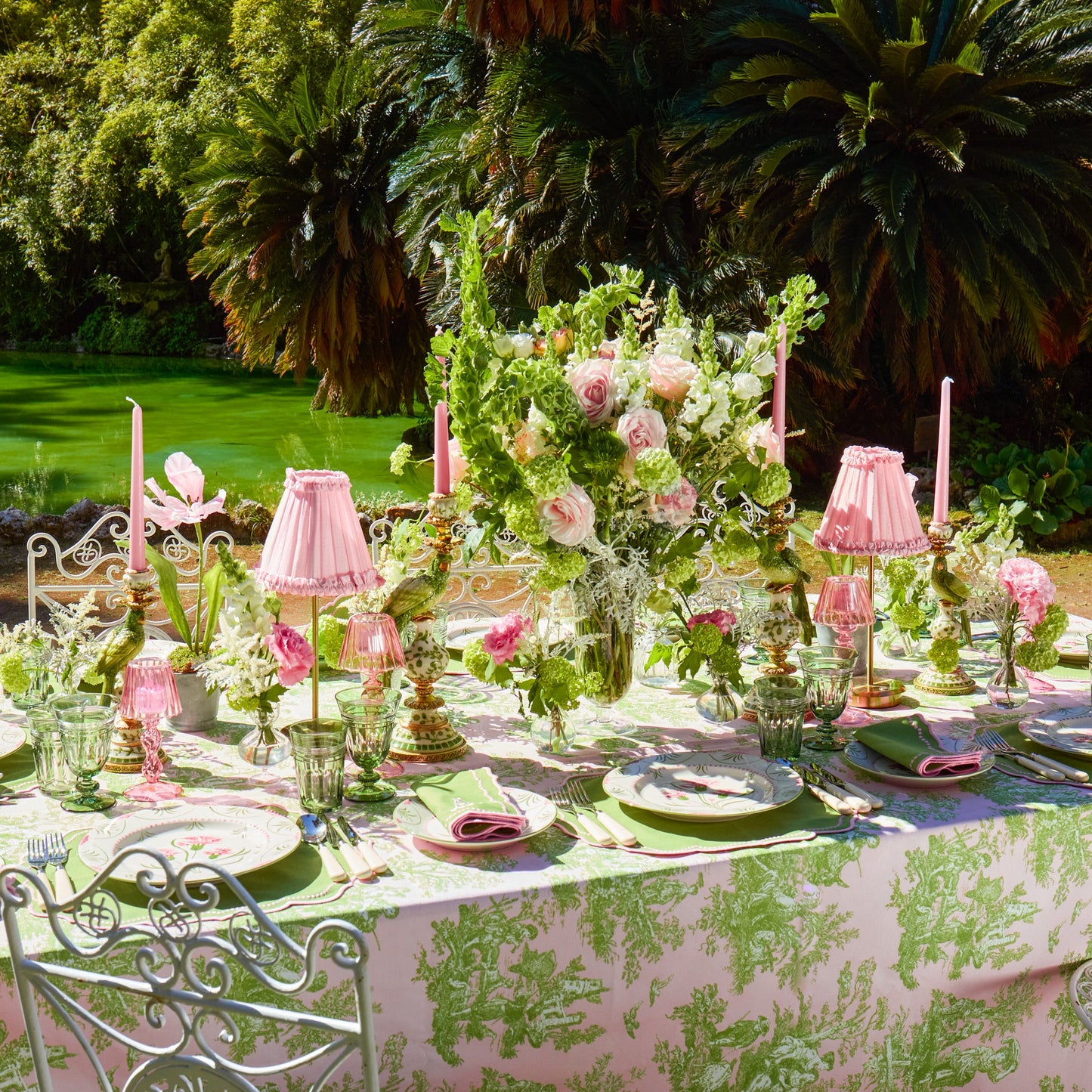 Pink & Green Santa Kristina Dinner Plate