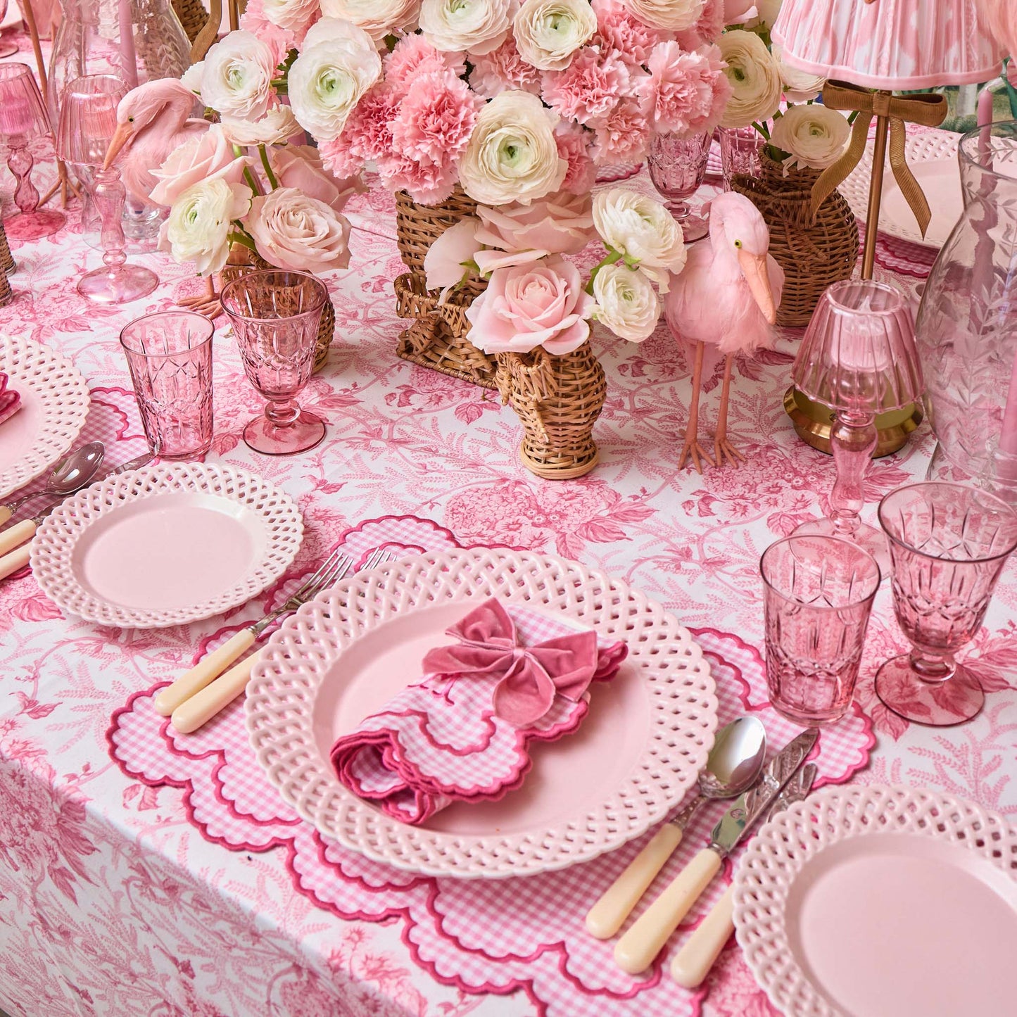 Dusty Pink Velvet Napkin Bows (Set of 4)