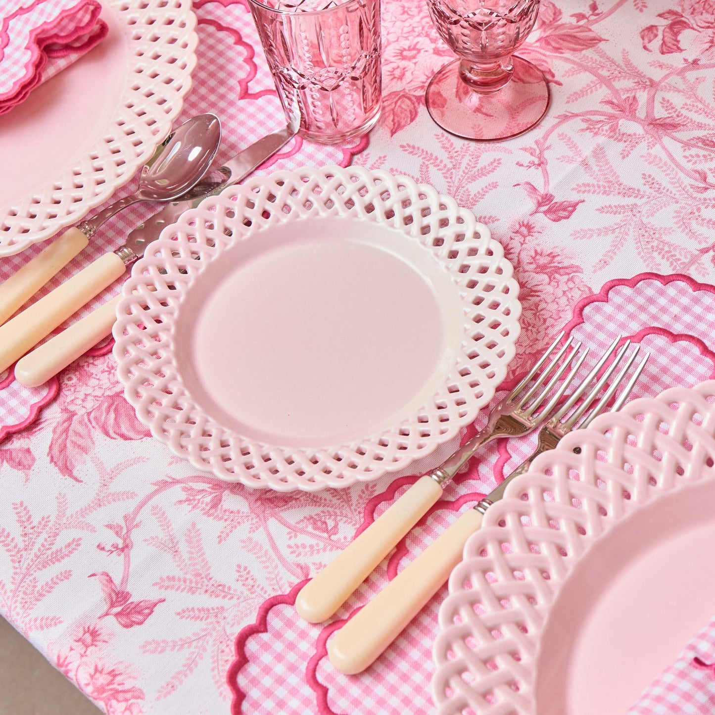 Pink Basketweave Starter Plate