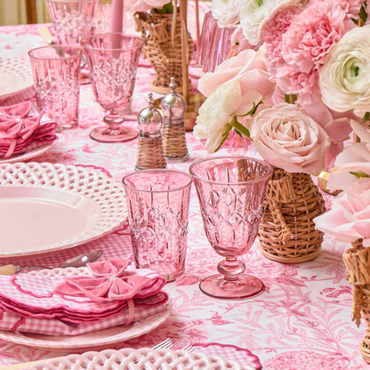 Pink Chloe Engraved Water Glasses (Set of 4)