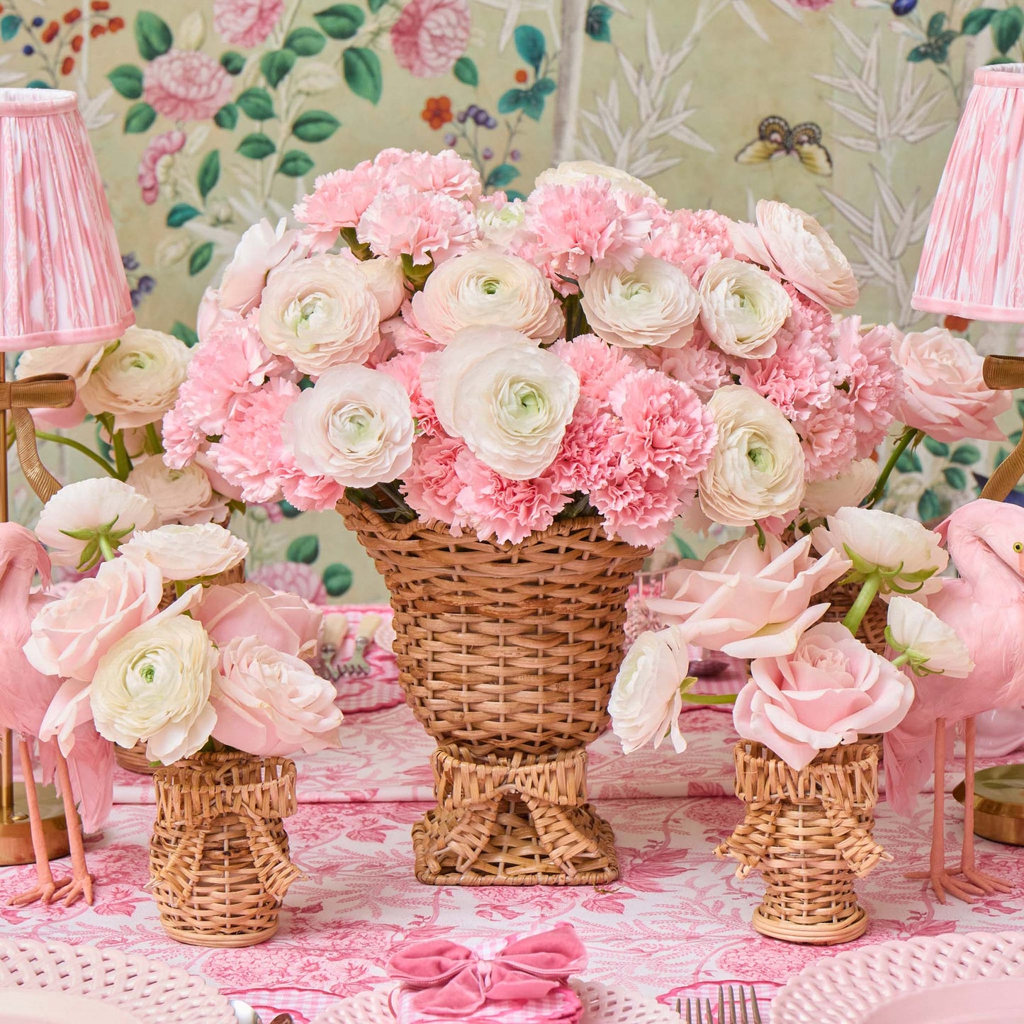 Mini Rattan Bow Vases (Set of 3)