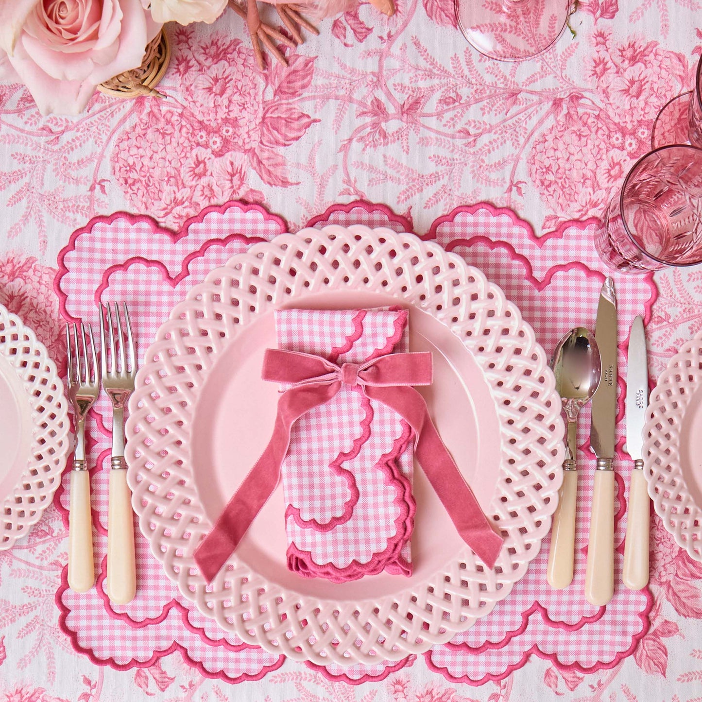 Pink Charlotte Gingham Placemats (Set of 4)