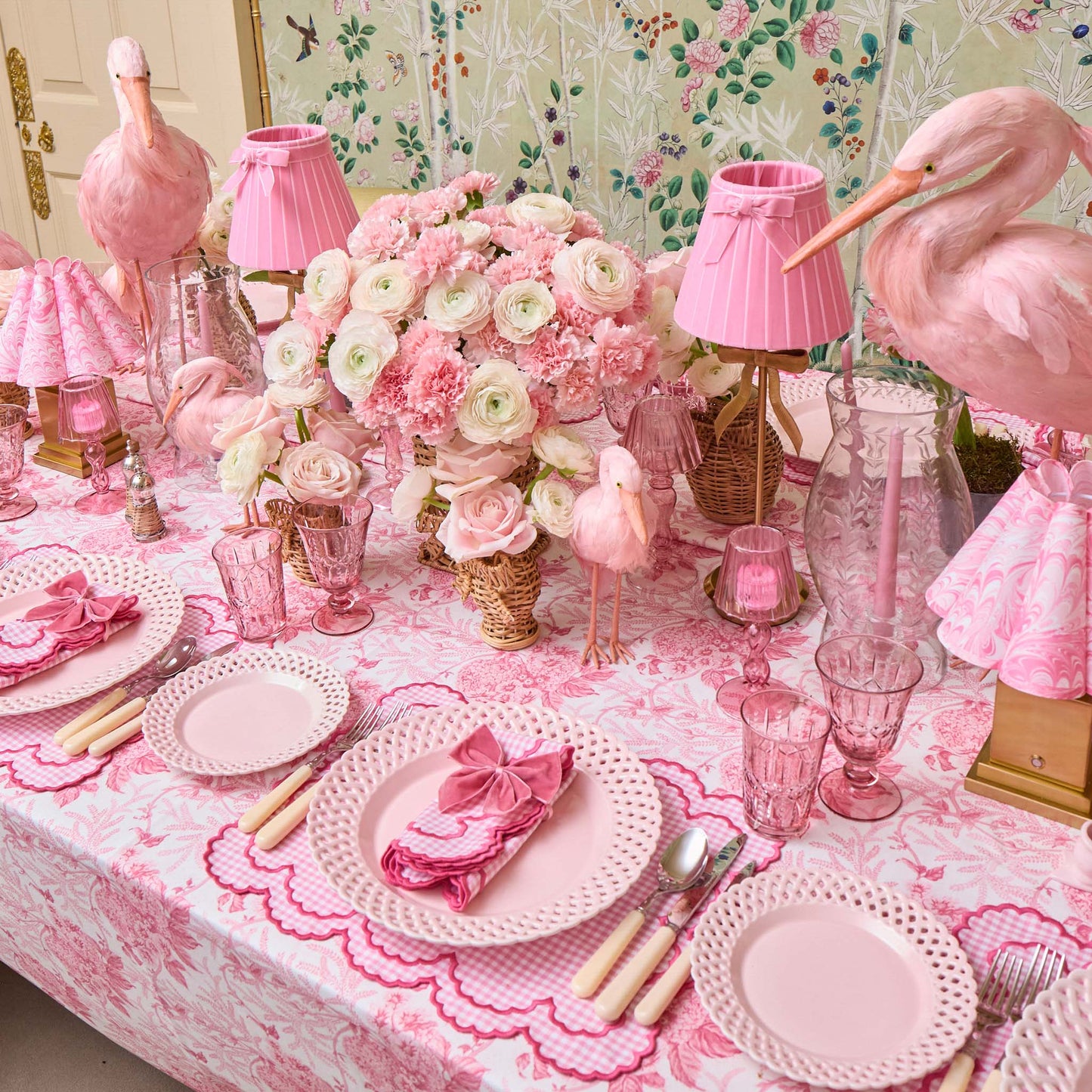 Dusty Pink Velvet Napkin Bows (Set of 4)