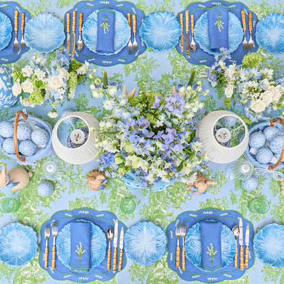 Blue Lily of the Valley Linen Placemats & Napkins (Set of 4)