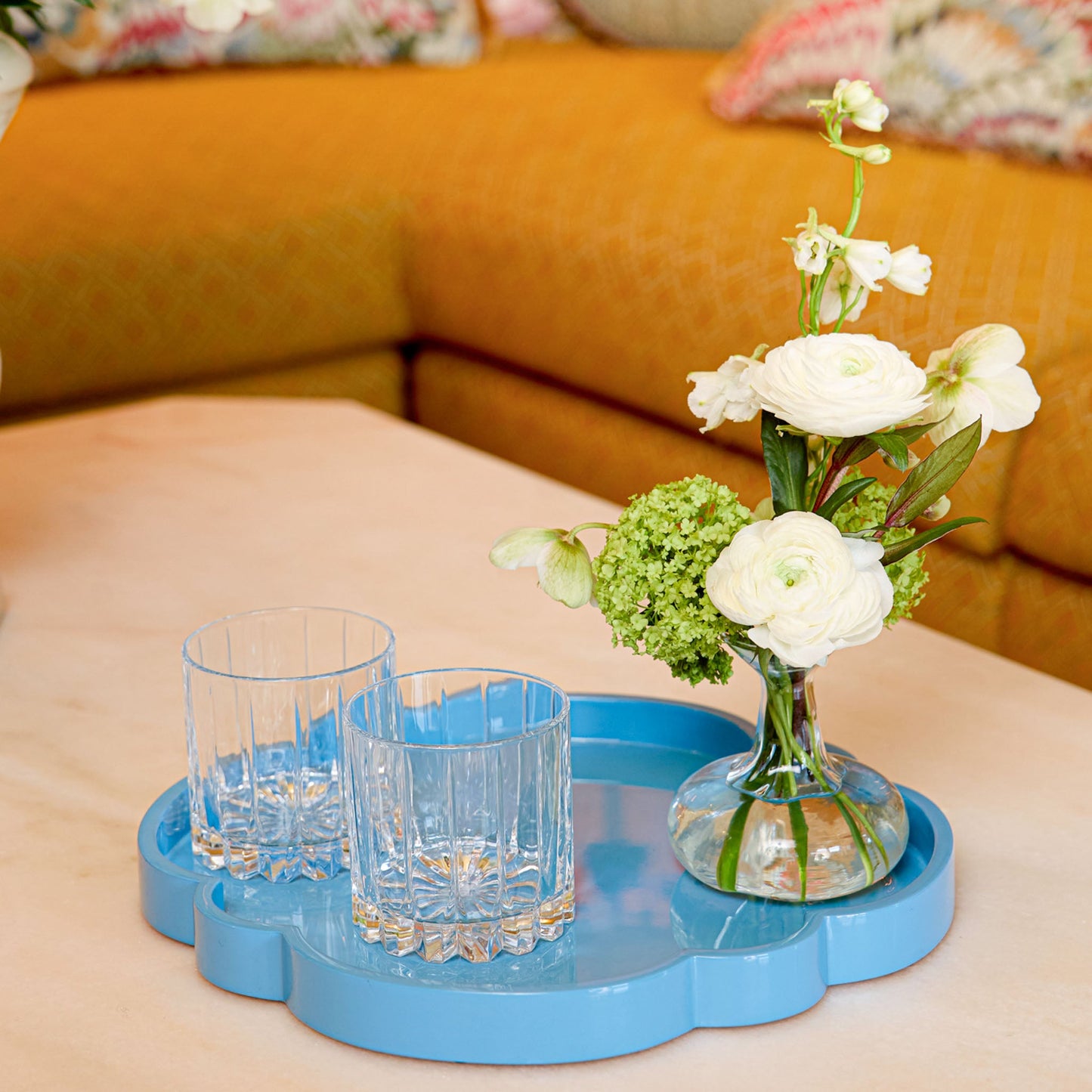 Small Blue Lacquer Cloud Tray