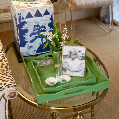 Green Lacquer Wave Tray
