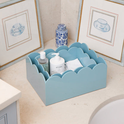 Duck-egg Blue Lacquer Storage Boxes (Set of 2)