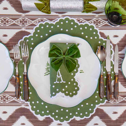 Forest Green Velvet Napkin Bows (Set of 4)