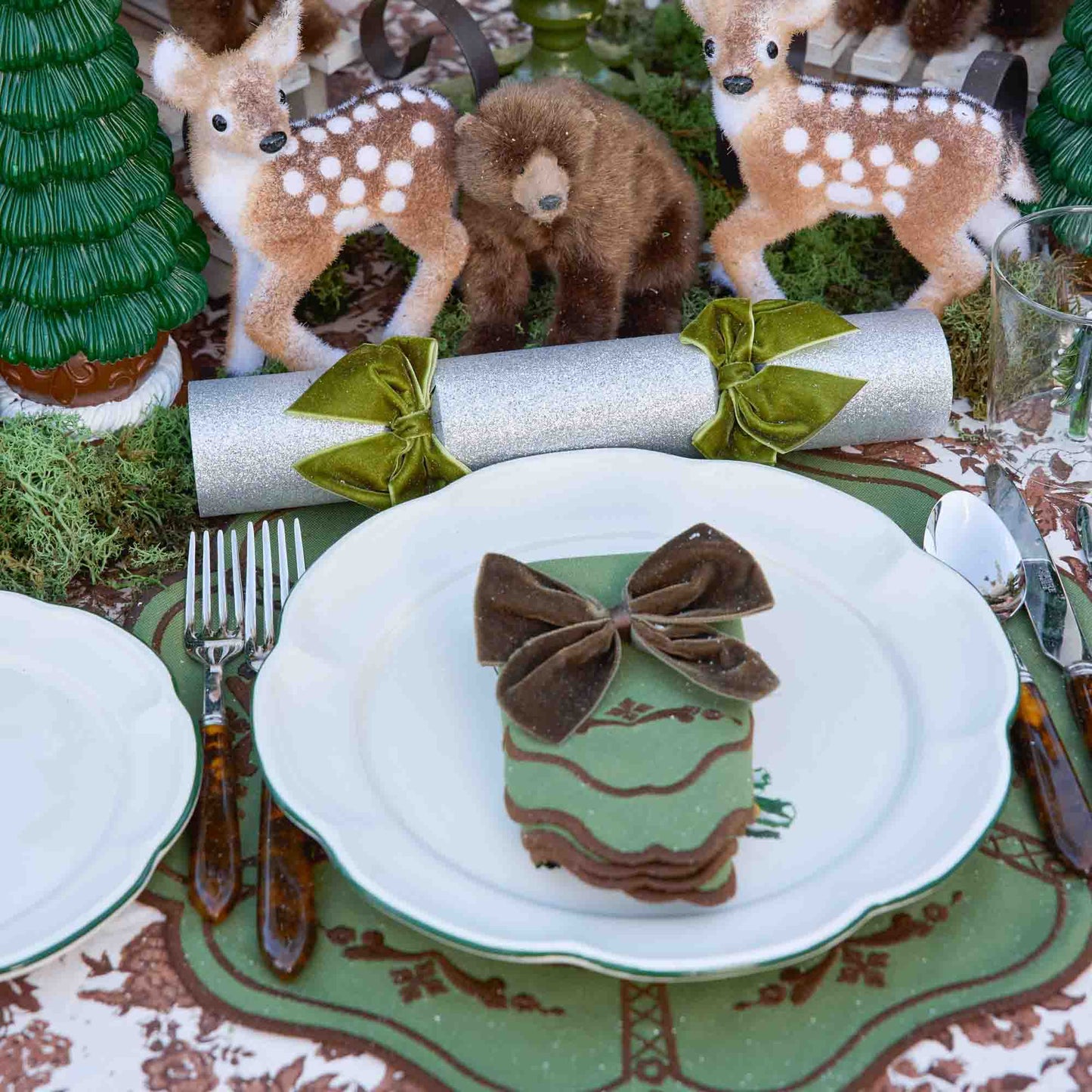 Green & Chocolate Doris Napkins (Set of 4)